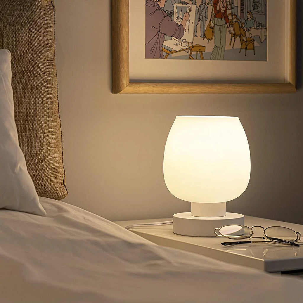 Touch Control Table Lamp with Glass Lamp Shade A916