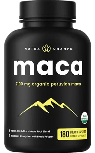 Organic Maca Root Capsules 2100mg 180 Vegan Capsules G52439