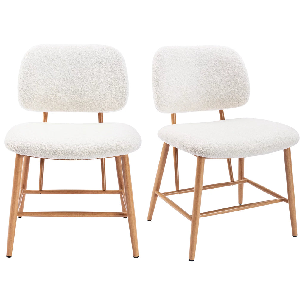 Teddy Upholstered Dining Chairs Set of 2 with Metal Legs C296