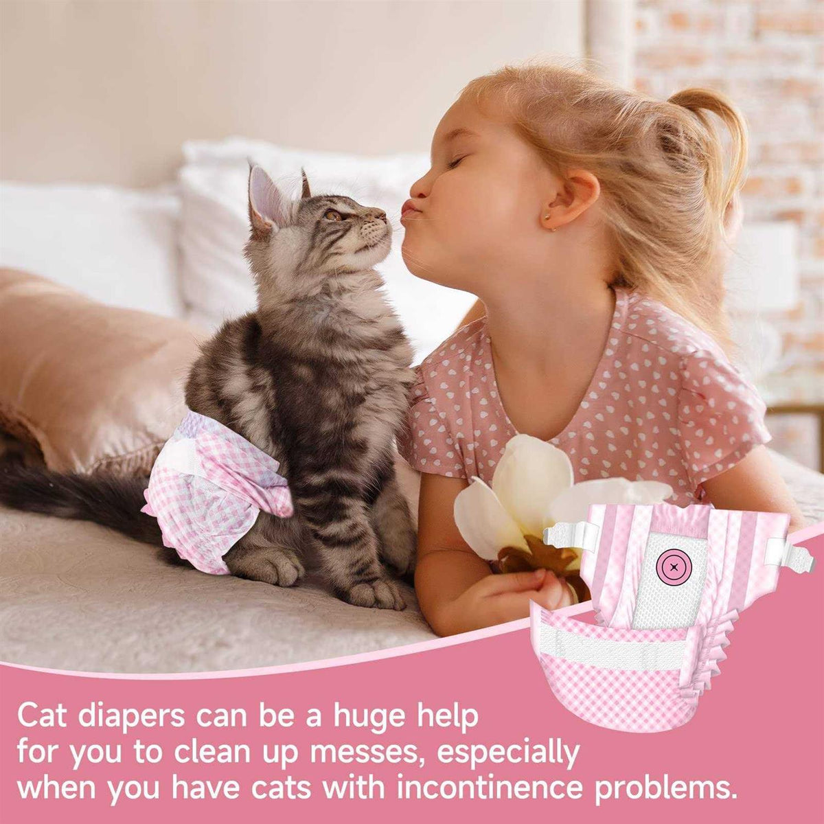 Soft Disposable Cat Diapers with Adjustable Foam Tail Hole S71238