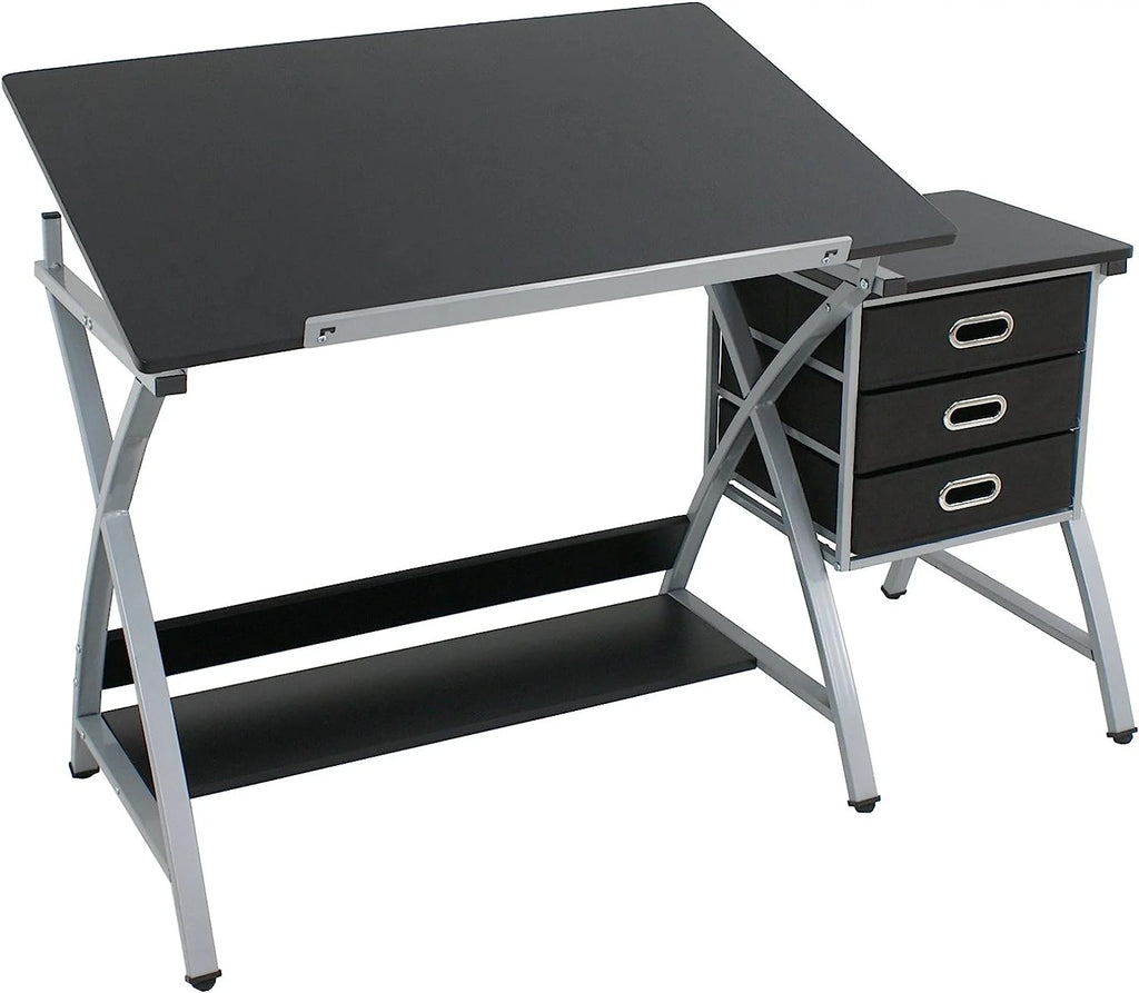 Height Adjustable Art Desk with 3 Storage Drawers U712