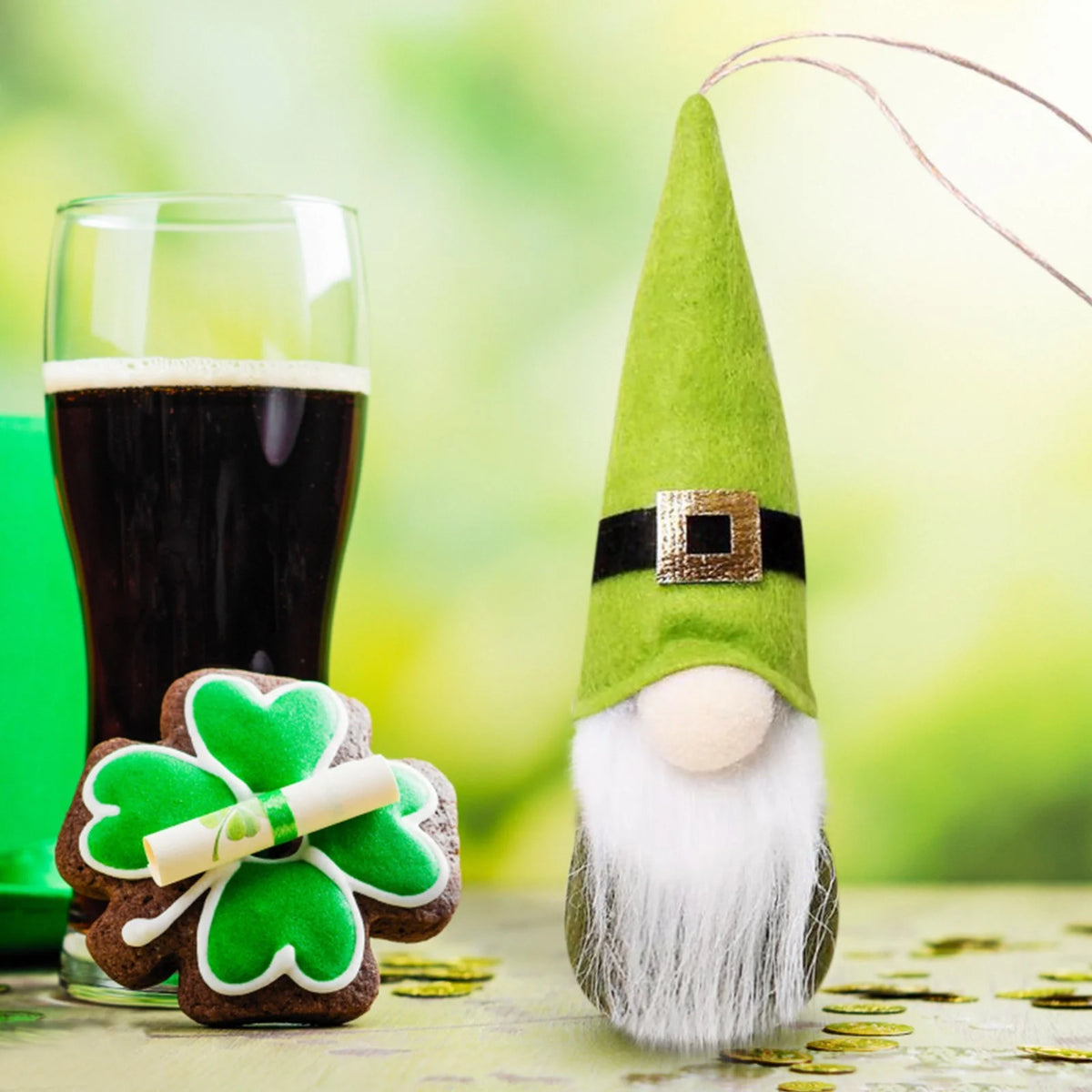 St Patricks Day Gnome Doll Ornaments Set X128586