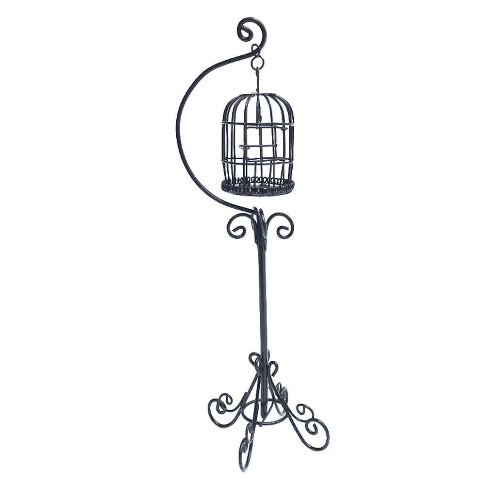 Miniature Metal Bird Cage Dollhouse Decoration G5992