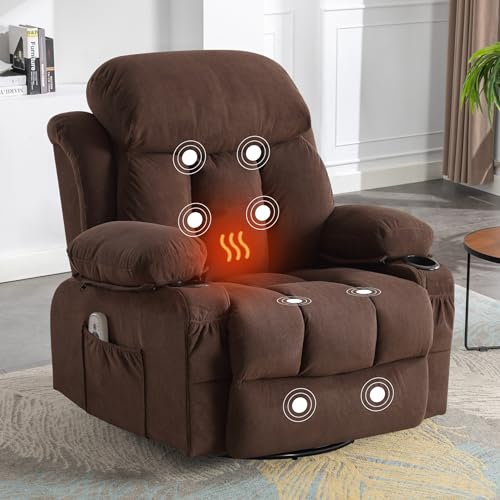 Massage Recliner Chair with Heat and Vibration, Breathable Fabric Ergonomic Single Sofa Chair F7500