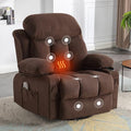 Massage Recliner Chair with Heat and Vibration, Breathable Fabric Ergonomic Single Sofa Chair F7500