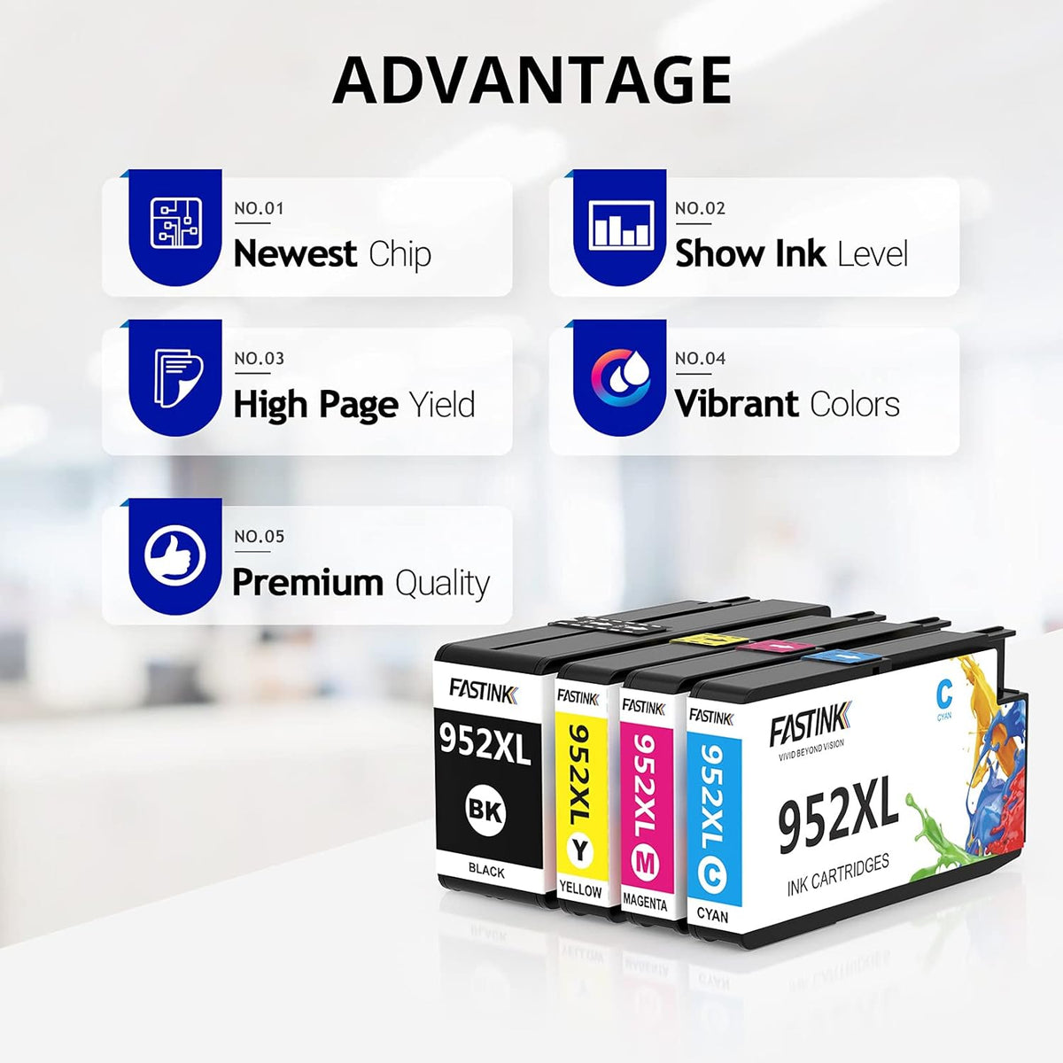 Compatible HP 952xl Ink Cartridges Combo Pack, 1 Black 1 Cyan 1 Magenta 1 Yellow, Pack of 2 J935741