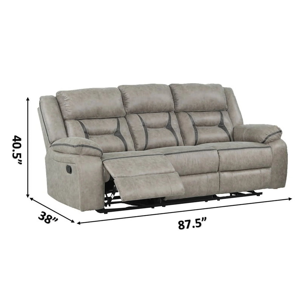 Gray Faux Leather 2 Pc Sofa Set N69360