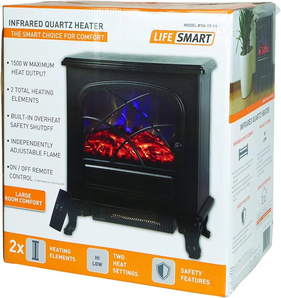 Black Infrared Electric Fireplace Stove Heater F1087