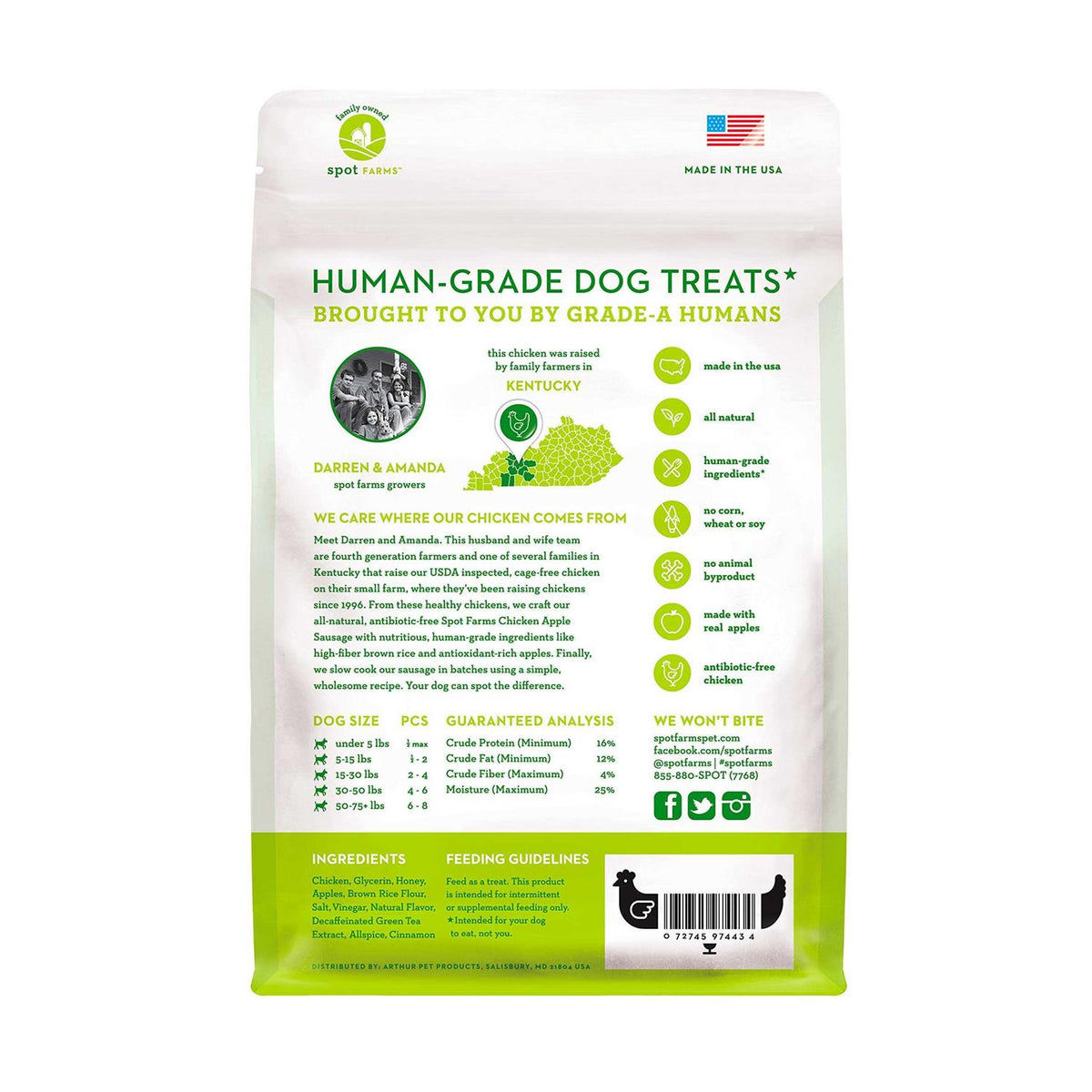 Chicken Apple Sausage Dog Treats T297