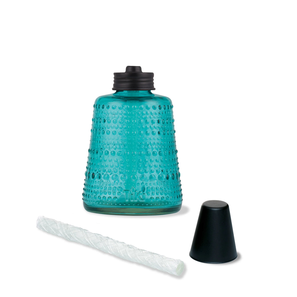 3-Pack 6" Table Torch Glass Blue Green and Purple C4379