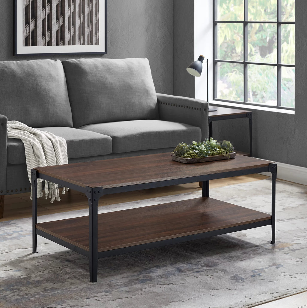Rustic Dark Walnut Coffee Table H269