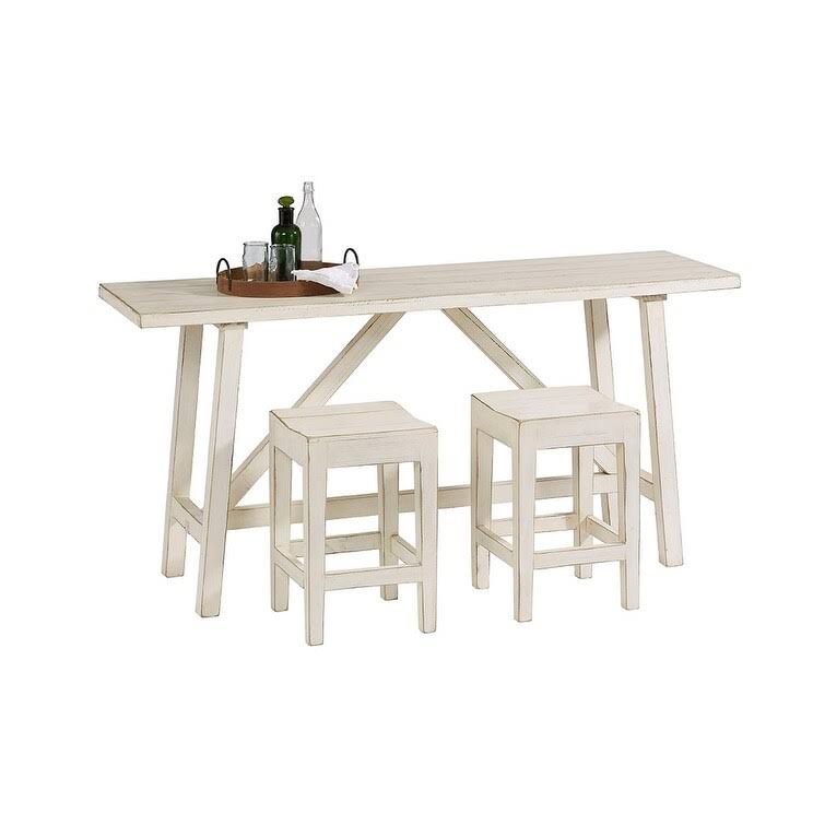 Farmhouse Antique White Counter Height Stool Set of 2 F79780