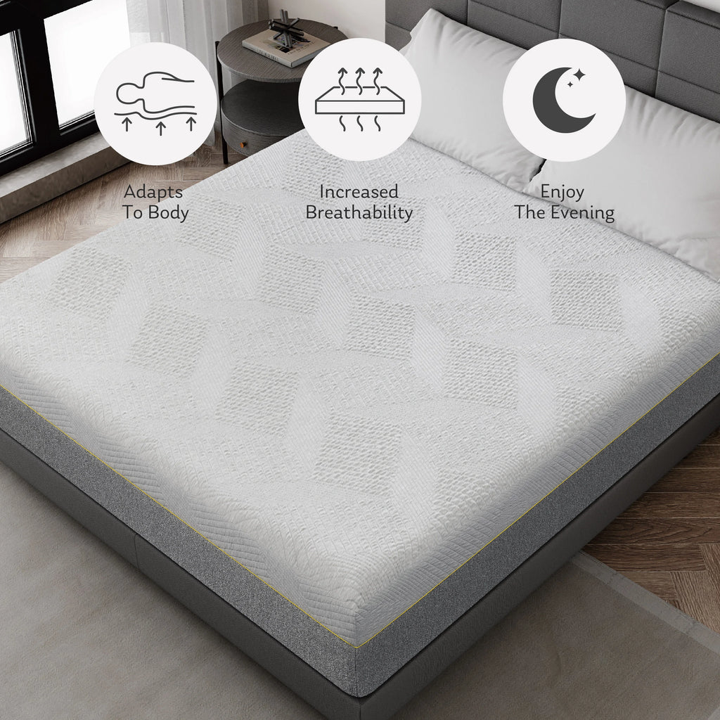 Grey 12 inch Queen Size Gel Memory Foam Mattress A69381