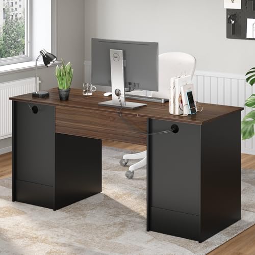 59" Computer Desk with 4 Drawers and File Drawer L423