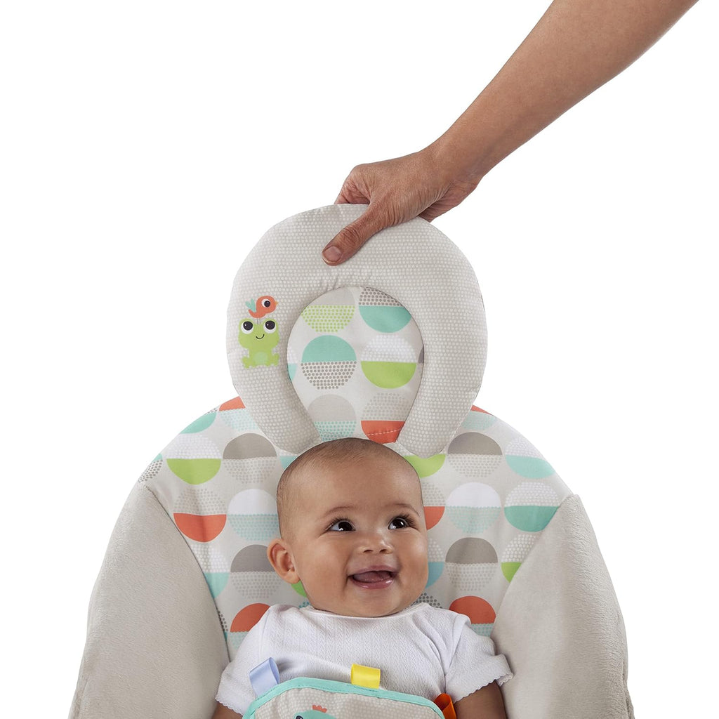Baby Bouncer Infant Seat with Vibrations, Music, Removable Toy Bar H354