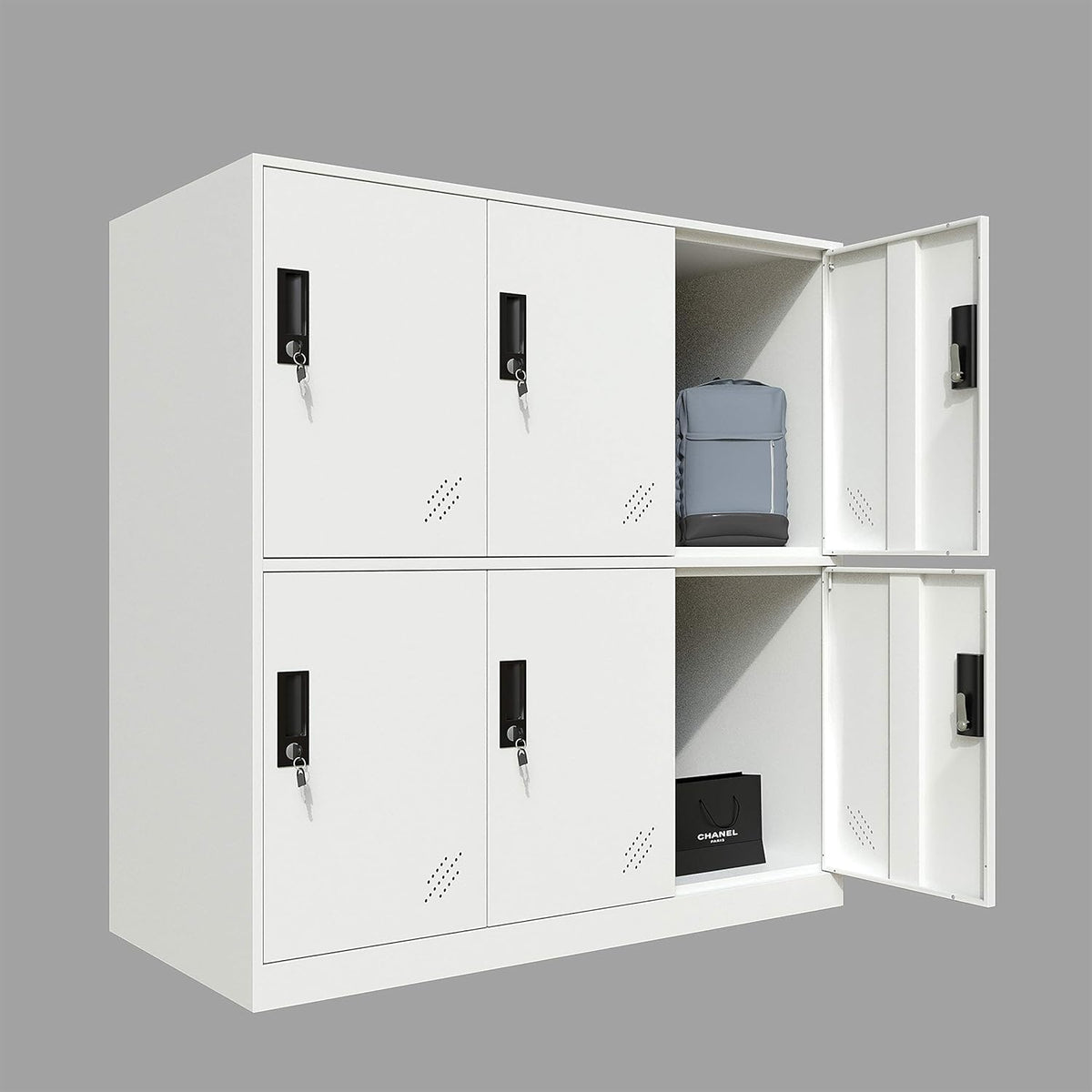 White Metal Storage Cabinet with 9 Doors A1772
