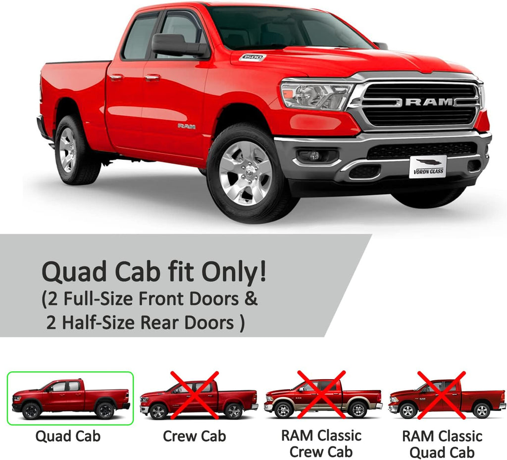 4 Pieces In-Channel Rain Guards for Trucks H9077