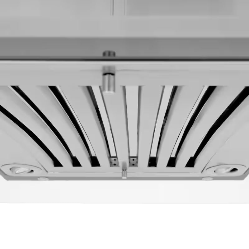 30 in. 400 CFM Ducted Island Mount Range Hood in Stainless Steel and Glass O1088