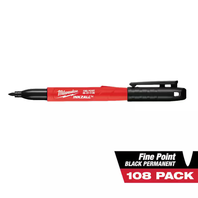 Black Fine Point Permanent Marker 108-Pack H52970