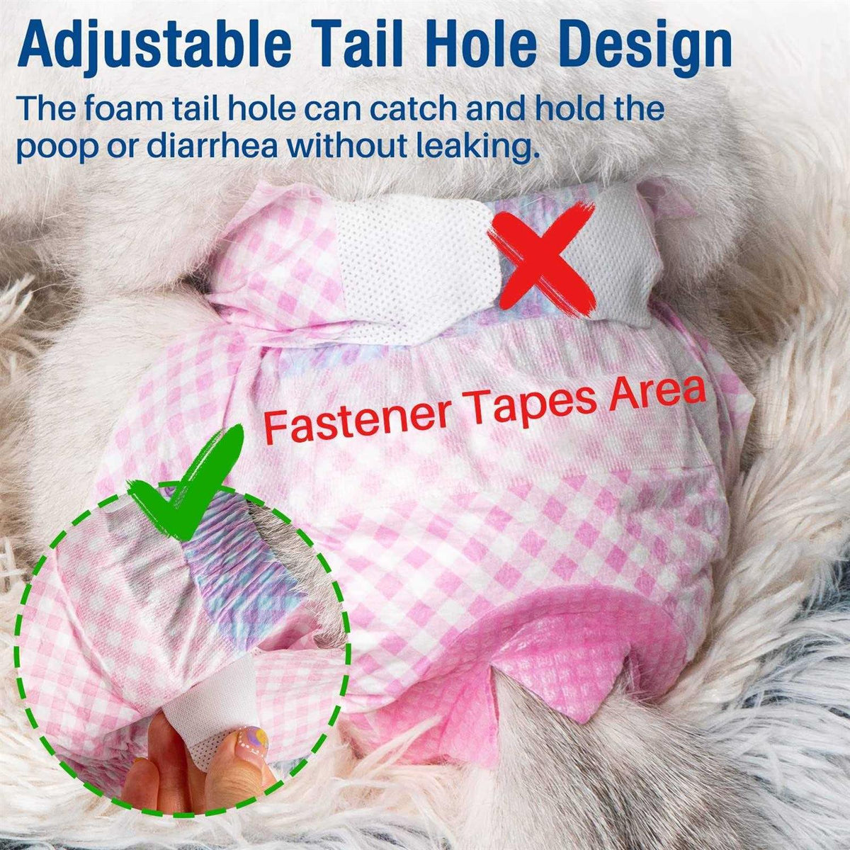 Soft Disposable Cat Diapers with Adjustable Foam Tail Hole S71238