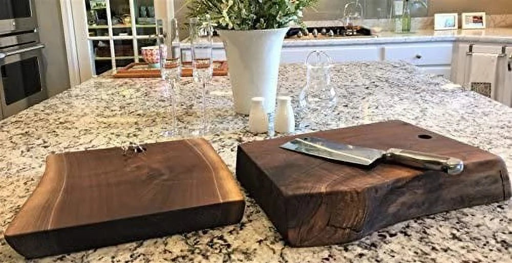 Black Walnut Double Live Edge Wood Charcuterie Board X443