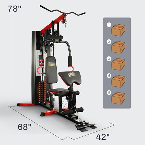 Multifunctional Home Gym Equipment with Leg Press and Pulley System F61455