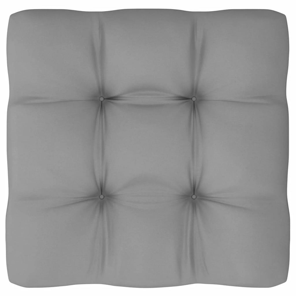 11 Piece Gray Cushioned Pinewood Sectional Outdoor Furniture Set X933
