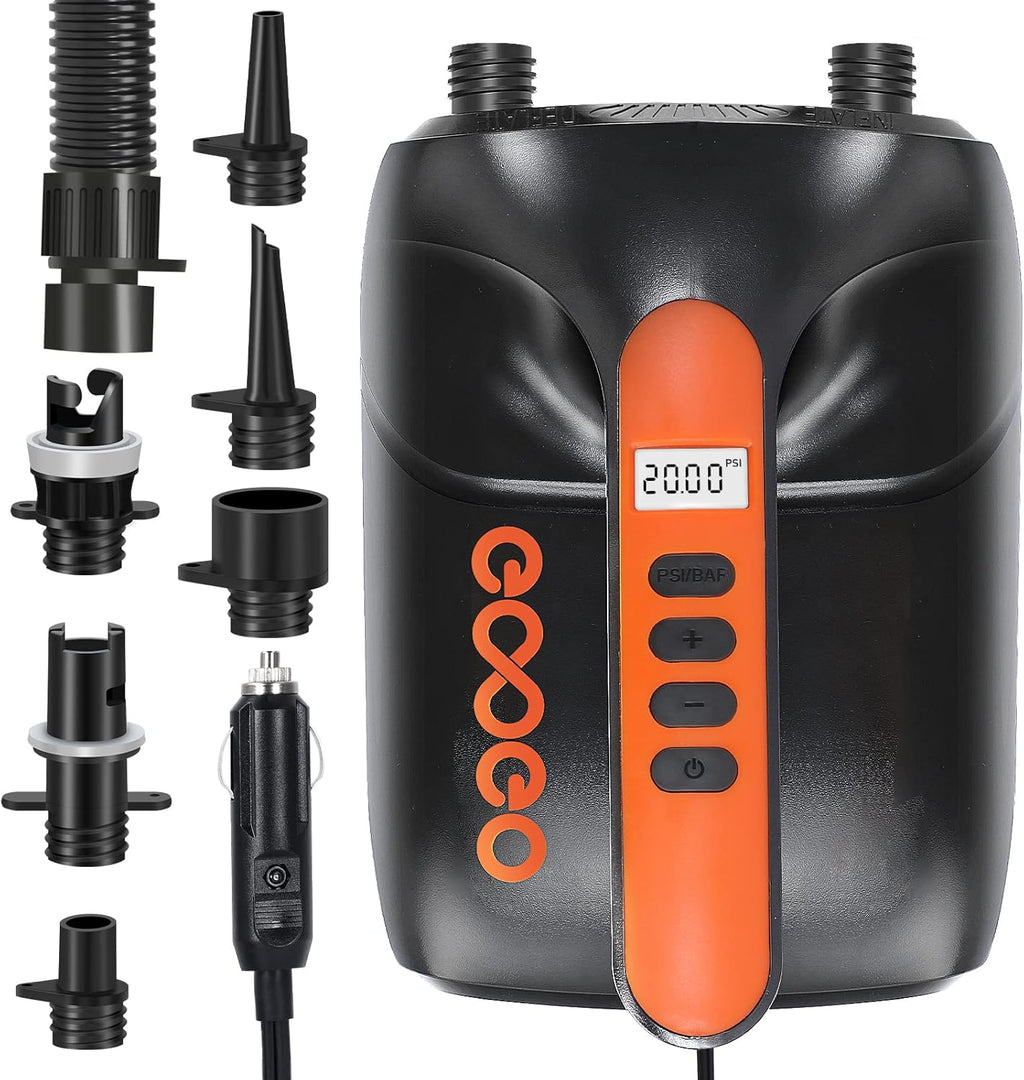 20PSI Portable Electric Paddle Board Pump with LCD Auto-Off, 6 Nozzles U25740