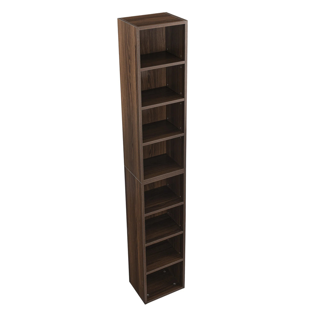 8-Tier Media Tower Rack Storage Cabinet with Adjustable Shelves I6342