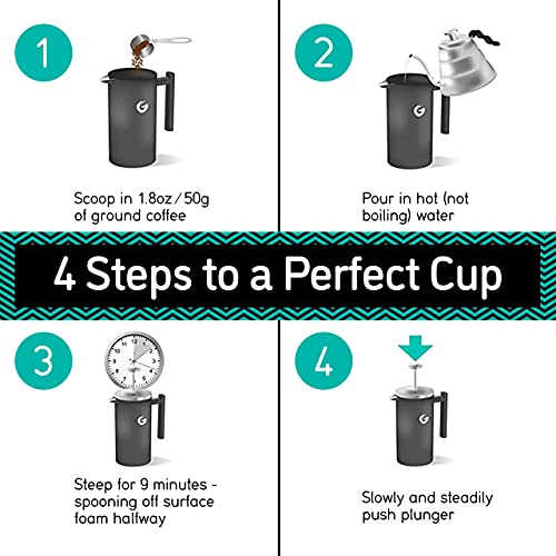 34oz Double Insulated Stainless Steel French Press E135