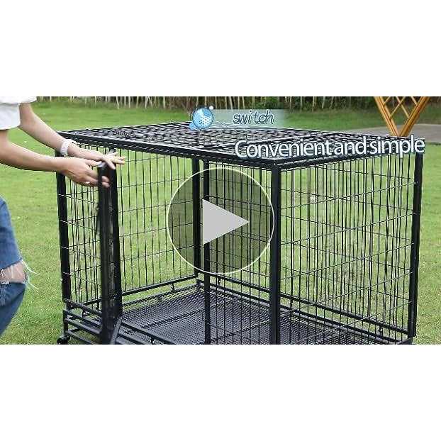 Heavy Duty Dog Crate with Plastic Tray Y619