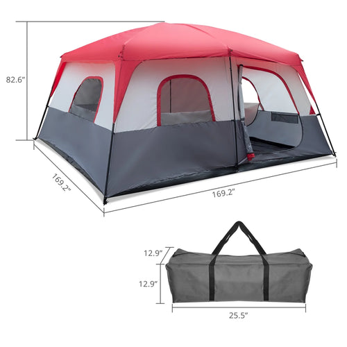 14 People Waterproof Windproof Camping Tent with 2 Doors D769649