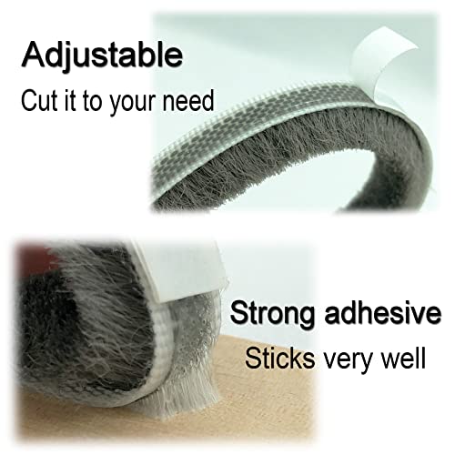 Self-Adhesive Weather Stripping Seal 16.5ft x 11/32 inch Grey E288780