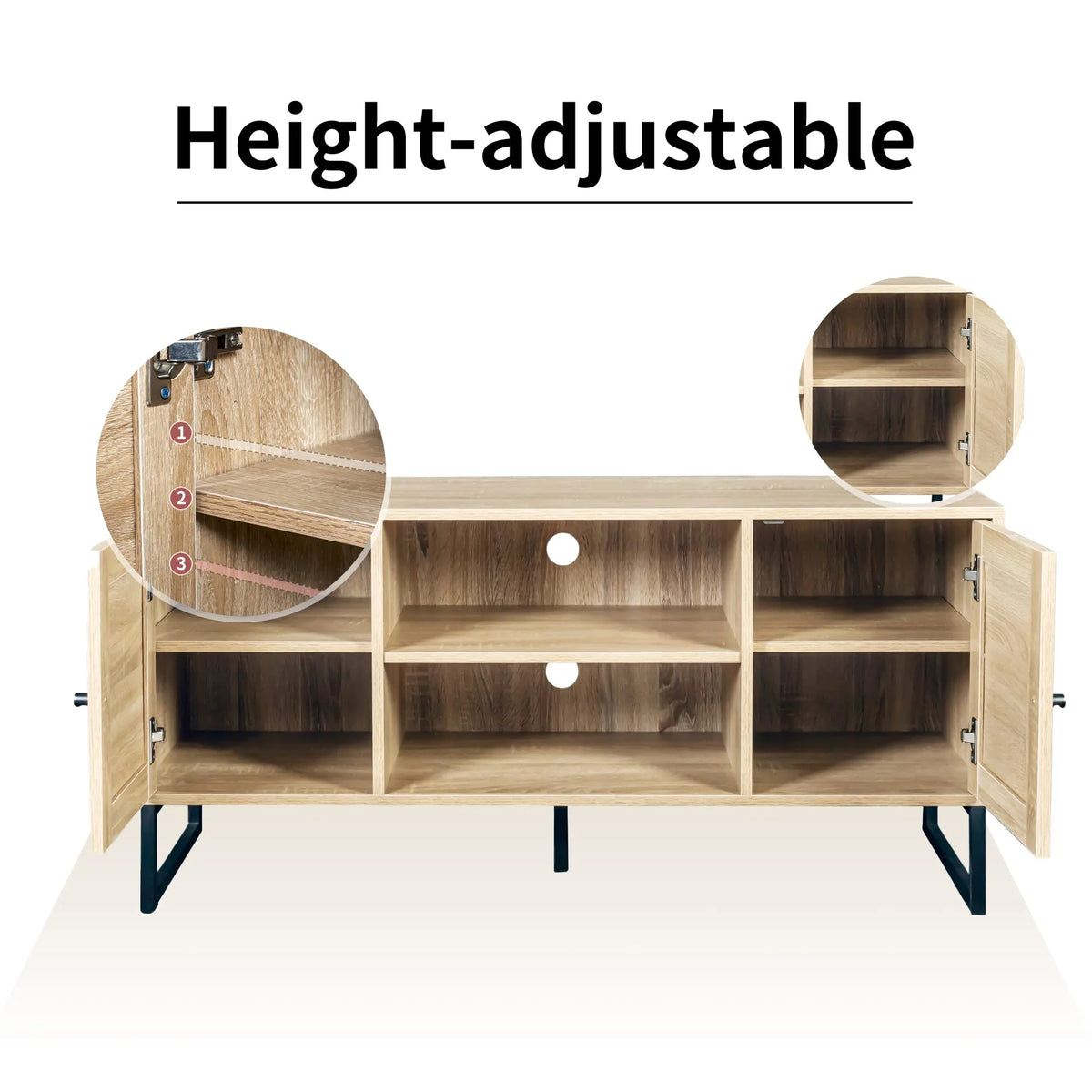 Rattan TV Stand with Storage and Rattan Door B2036