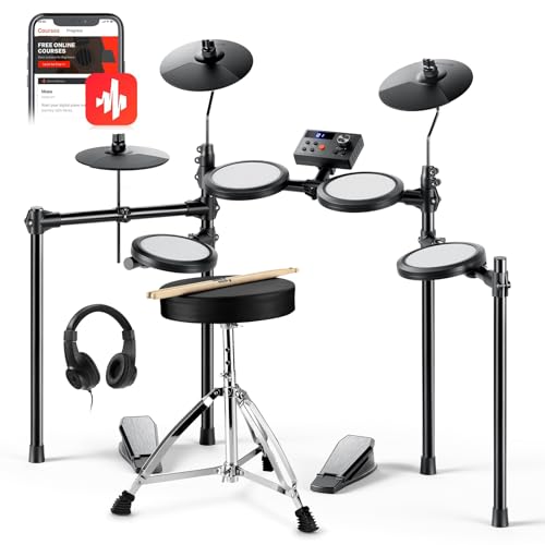 Electric Drum Set with 4 Mesh Pads and 2 Pedal D716417