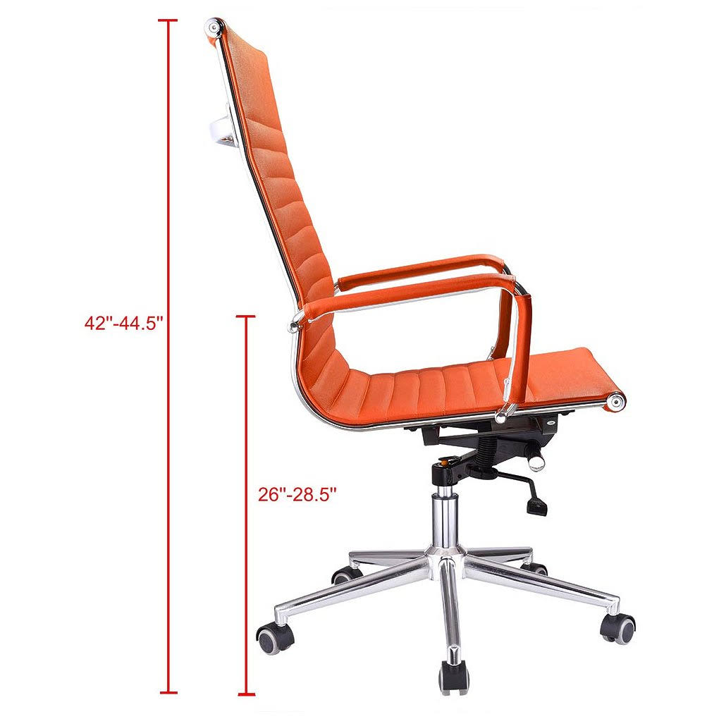 Orange XL High Back PU Leather Swivel Office Chair M3405