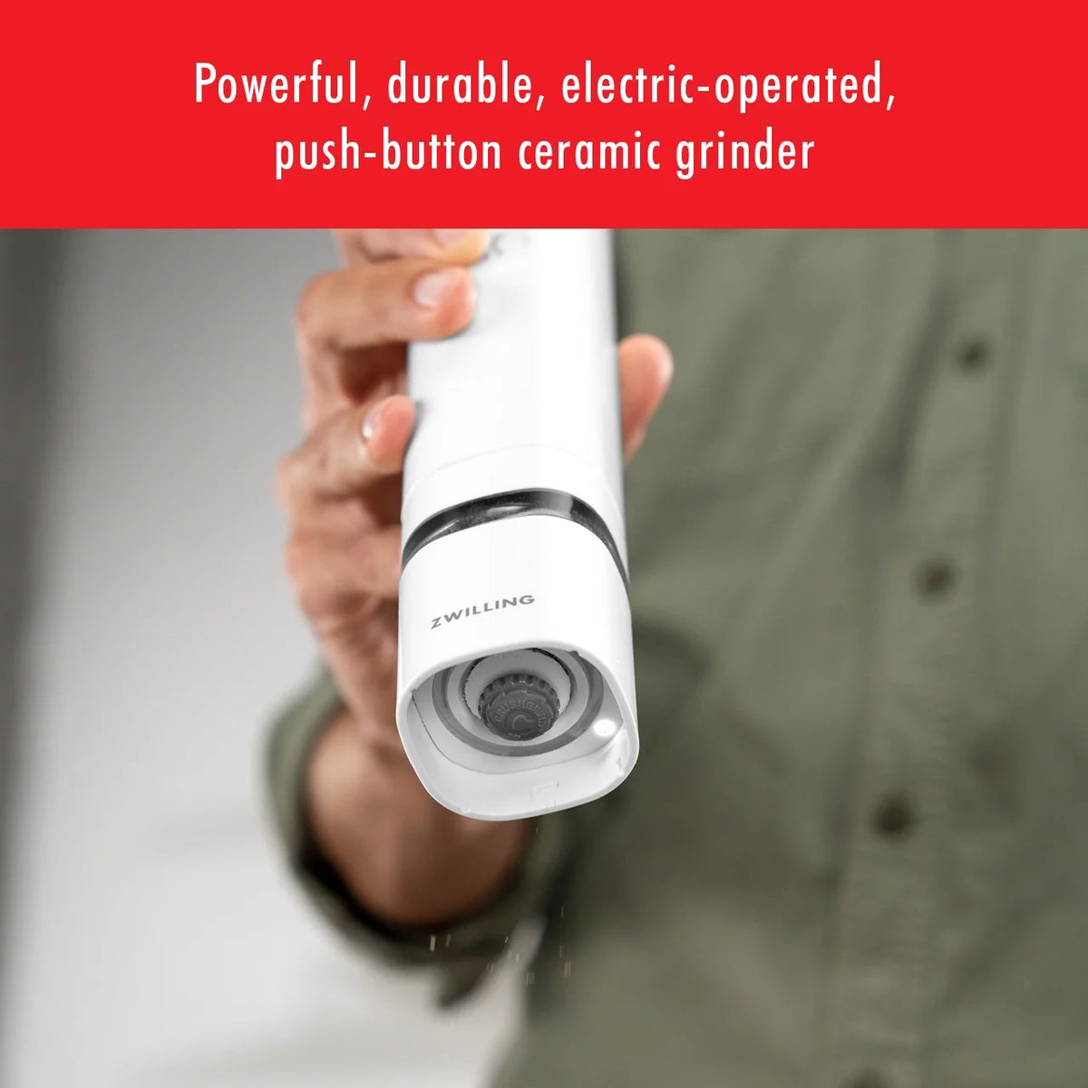 White Electric Salt Pepper Mill O7479