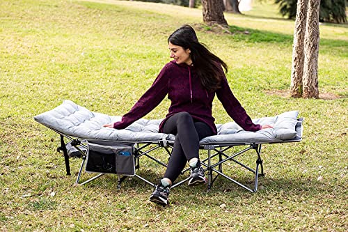 2 Pack Heavy Duty Folding Camping Cot with Mattress B9292