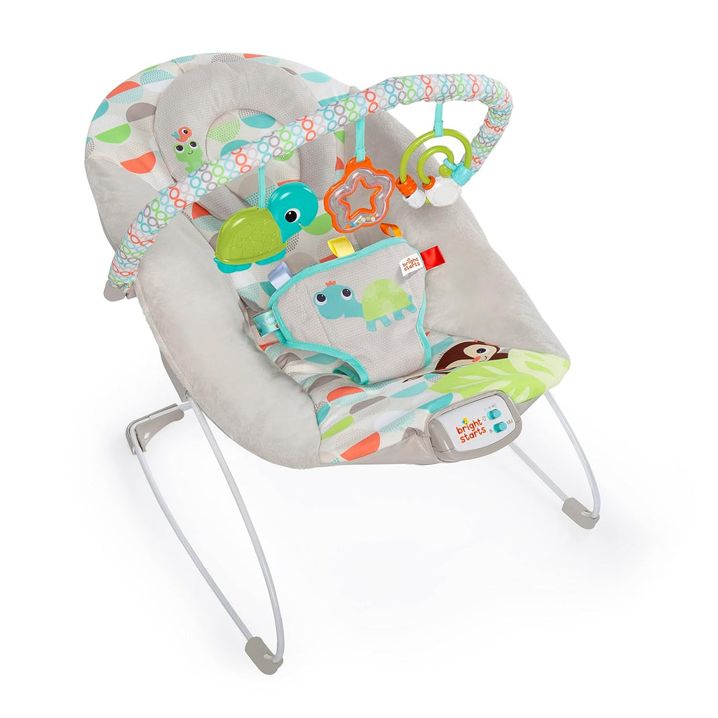 Baby Bouncer Infant Seat with Vibrations, Music, Removable Toy Bar H354
