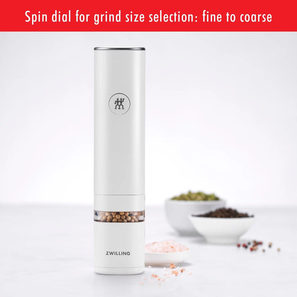 White Electric Salt Pepper Mill O7479