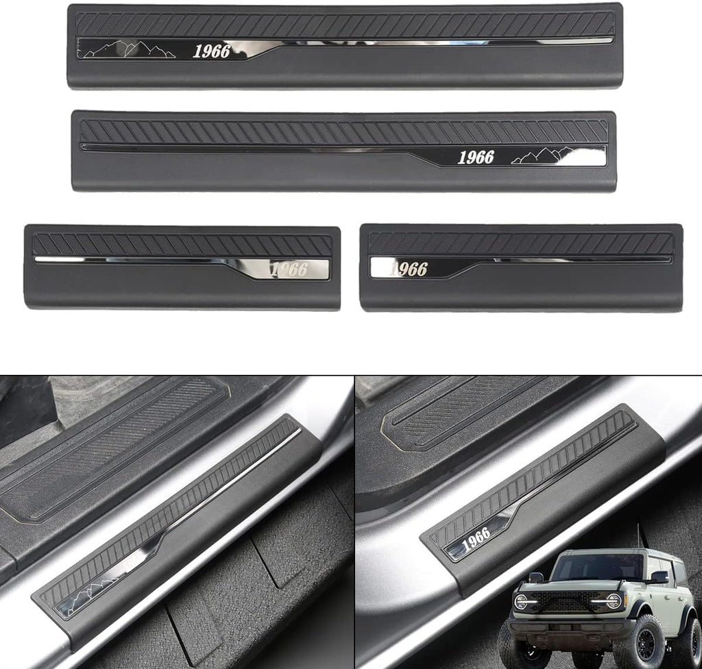 Door Sill Guards Entry Sill Plate Protection 4Pcs/Set ABS Plastic Pack of 2 E86192