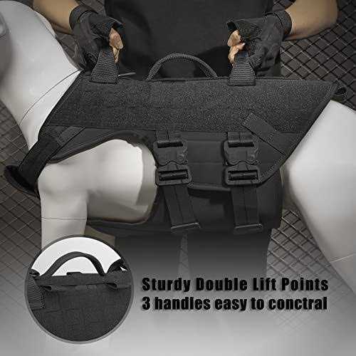 Tactical Dog Harness K9 Dog Training Vest Adjustable Padded MOLLE Vests D7669