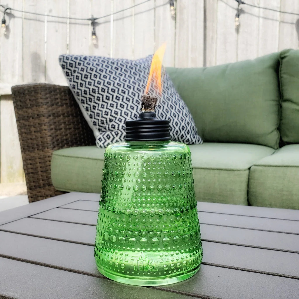 3-Pack 6" Table Torch Glass Blue Green and Purple C4379