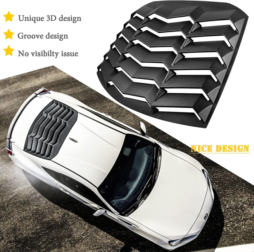Rear Window Louver ABS Matte Black Windshield Sunshade Cover Y336