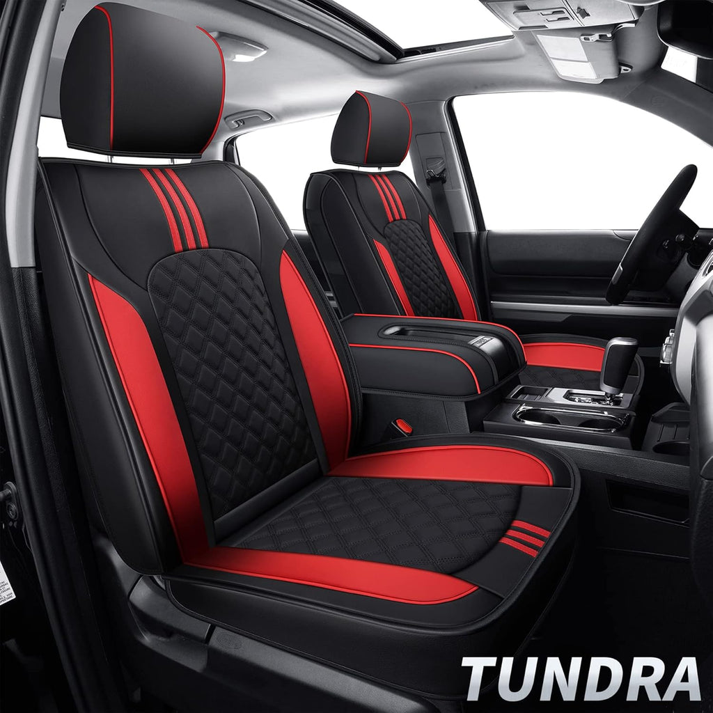 Black Faux Leather Waterproof Full Set Seat Covers with Center Console Cover A8975