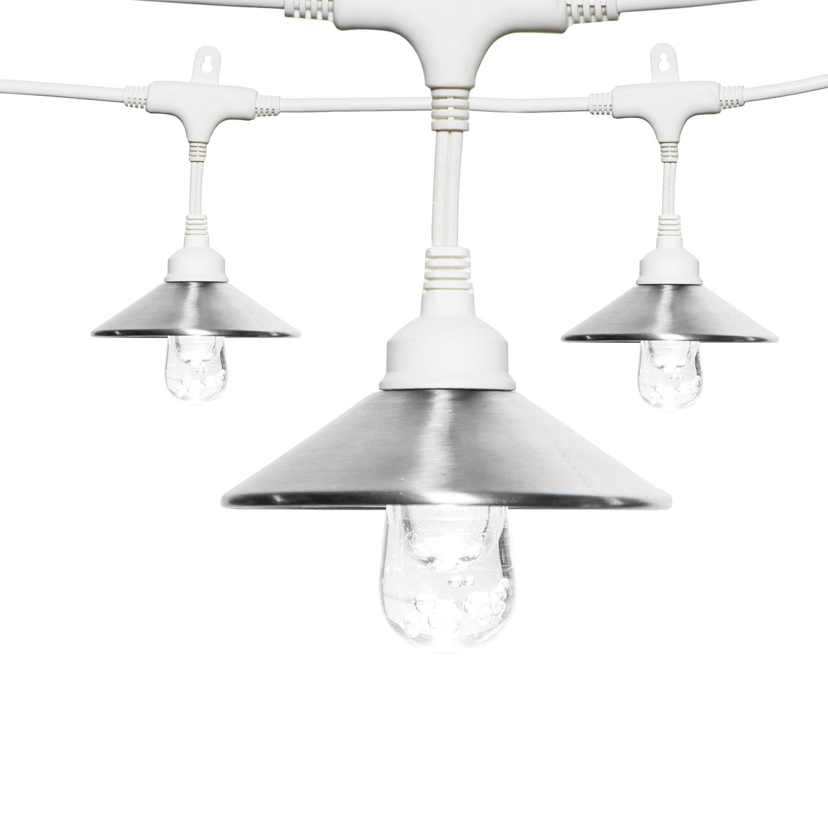 Classic LED Cafe Lights with 6 Stainless Steel Cage Shades K14101