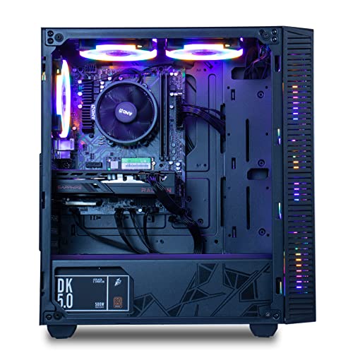 Gaming PC Desktop Computer, AMD Ryzen 5 4500, RTX 3060, 16GB DDR4, 500G SSD, 6 RGB Fans, Win 11 Pro K837788
