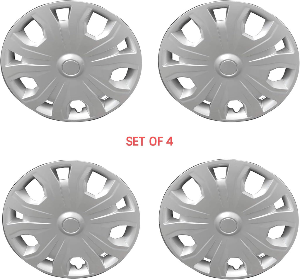 Silver 16 Inch 5 Split Spoke Painted ABS Wheel Covers Set of 4 N91674