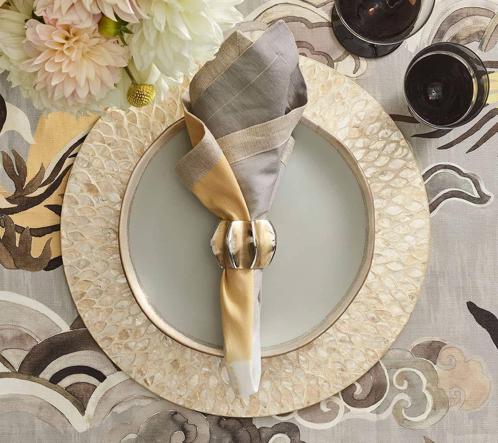 Gold & Silver Napkin Ring Set of 4 K36377