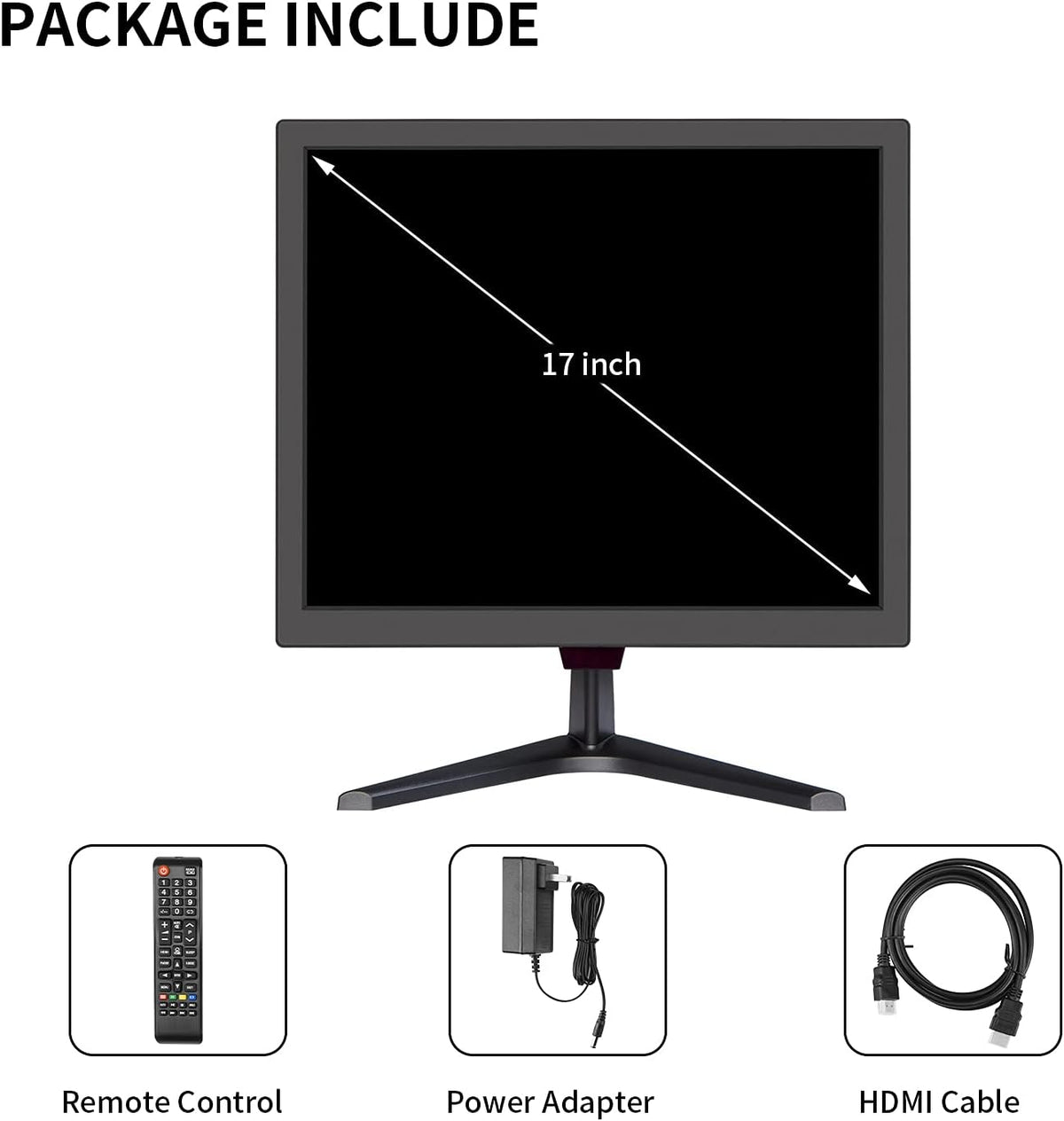 17 inch Security Monitor with HDMI Input, Built-in Speaker, Remote Control D856